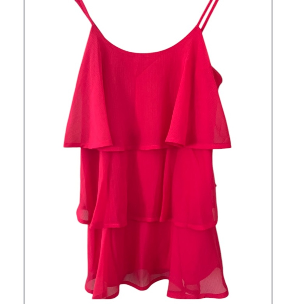 CANDIE’S Red Ruffled Tiered Sleeveless Camisole SIZE S NWOT